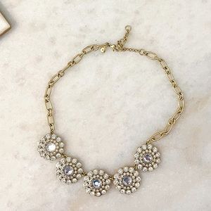 J. Crew Factory Gold Tone Crystal Statement Necklace